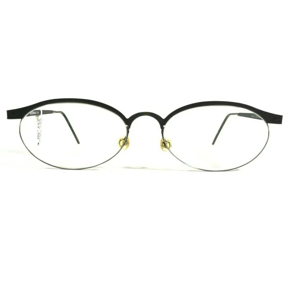 It's Titanium 604 Eyeglasses Frames Black Round Oval Full Rim 47-15-130